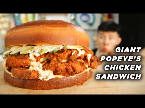 I Made A Giant Popeye's Chicken Sandwich