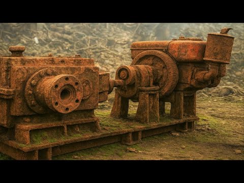 Restoring A Colossal Diesel Powered Winch Severely Damaged By Heavy Rust After Years Of Abandonment