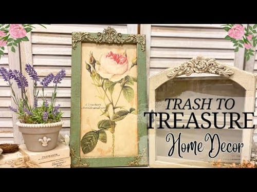 Trash to Treasure Home Decor Thrift Flips using Saltwash & IOD | French Country | Moulds & Transfers