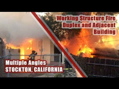 Working Structure Fire • Multiple Angles • Stockton, California