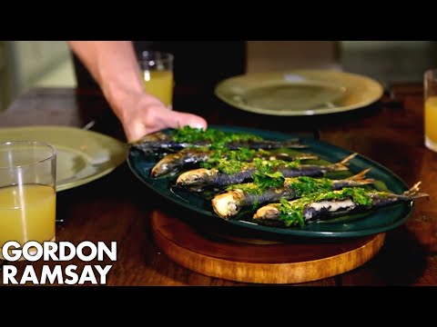 Orzo Pasta Salad with Grilled Sardines | Gordon Ramsay