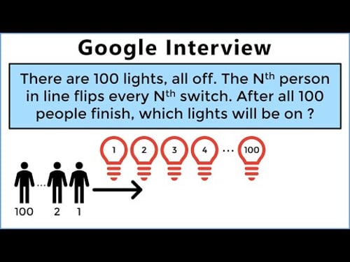Can You Solve Google's 100 Bulbs Interview Puzzle?