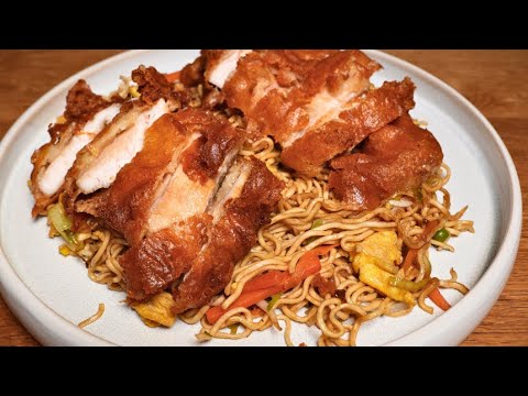 How to make fried noodles with chicken at home (100% like in a takeaway)