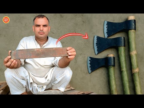 Amazing Process of making Three Axes From an Rusty Leaf Spring