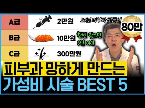 의사들만 몰래받는 S급 가성비! 수백만원 아끼는 만족도 가장 높은 시술을 20년차 피부과 전문의가 알려드립니다.