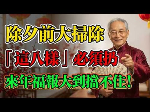 南懷瑾:除夕前大掃除,這8樣東西一定扔!過年前請走這8尊「窮神」,來年福報擋都擋不住!#除夕 #大掃除 #風水 #扔舊物 #民俗禁忌 #招財 #南懷瑾 #斷舍離 #除舊迎新 #2026運勢