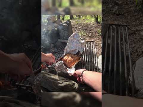 Bushcraft Shelter Build | Steak & Ribs on the Fire