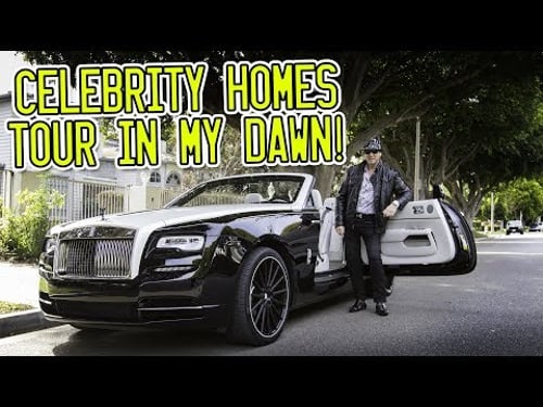 Celebrity homes tour around Beverly Hills in a Rolls Royce Dawn!