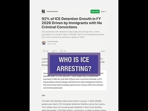 92% of New ICE Detainees are NOT Criminals!