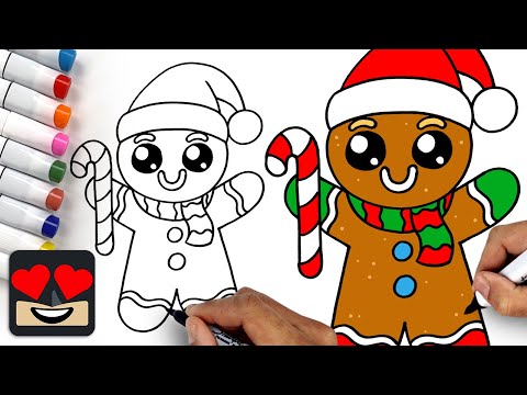 How To Draw Christmas Gingerbread Man