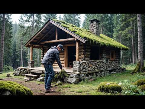 This is Shocking! He Built a House in the Backwoods with Wood and Stone in 100 Days