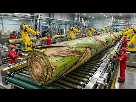 Inside the Largest High-Tech Banana Stem Factory You've Never Seen Before (Full Process)