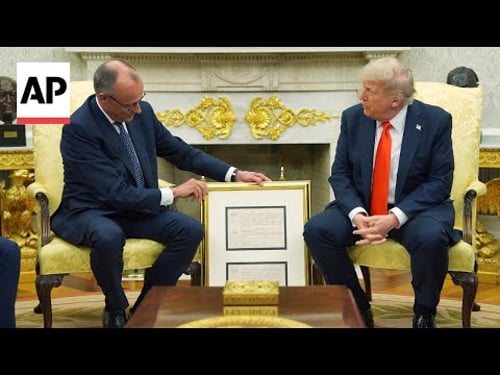 Friedrich Merz gifts Trump a copy of his grandfather's birth certificate
