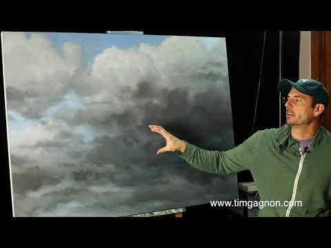 How to paint clouds - oil painting tips and tricks - glazing and layering clouds - Tim Gagnon