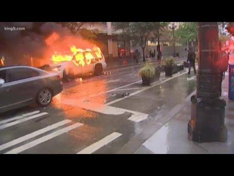 Seattle protest turns violent with looting and fires downtown