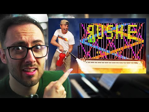 Robot Piano Catches Fire Playing Rush E (Mark Rober) | Pianist Reacts