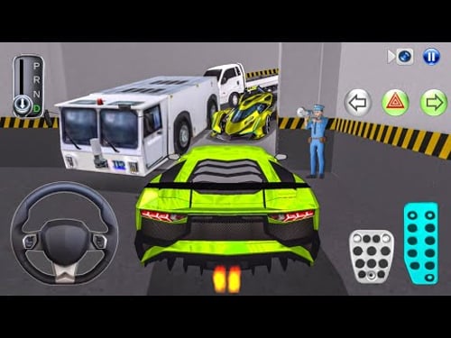 New Green Lamborghini Car Stuck in Parking Garage - Game - Android Gameplay 2025 - 3D Driving Class