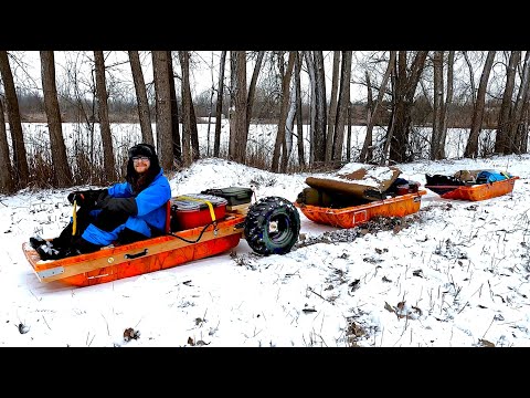 Building An Electric Snow Train - Full Build + Overnight Winter Camping Adventure