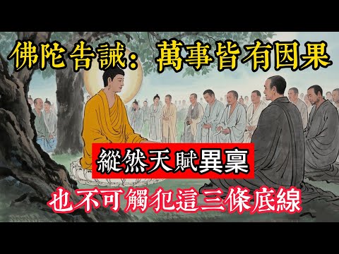 佛陀告誡:萬事皆有因果,縱然天賦異稟,也不可觸犯這三條底線!#立地成佛#佛陀#佛學#佛教#禪修#佛法智慧#佛教故事#佛教文化