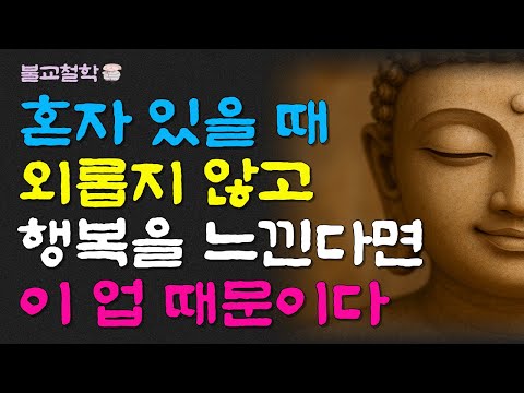 혼자 있을 때 외롭지 않고 행복을 느낀다면 전생에 이런 업이 있기 때문이다ㅣ명언ㅣ인생조언ㅣ오디오북ㅣ부처님말씀ㅣ불교철학