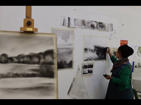 Immersed Landscape Charcoal Drawing at Dartington