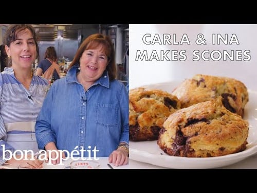 Carla and Ina Garten Make Chocolate-Pecan Scones | From the Test Kitchen | Bon Appétit