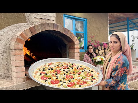 We Built a Giant Pizza Oven in the Village | Cooking the BIGGEST Pizza Ever