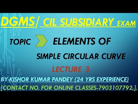 ELEMENTS OF SIMPLE CIRCULAR CURVE FOR DGMS & CIL EXAM