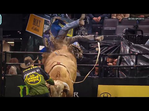 WRECK! Bull send cowboy flying over the steel! | PBR UTB Highlight