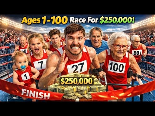 Ages 1 - 100 Race For $250,000! @MrBeast #mrbeast