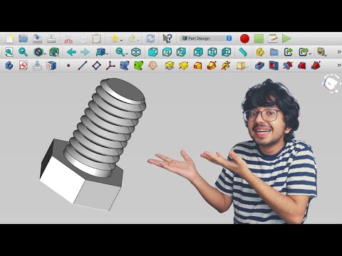 How to make Threaded Bolt in Freecad | Beginners Tutorial