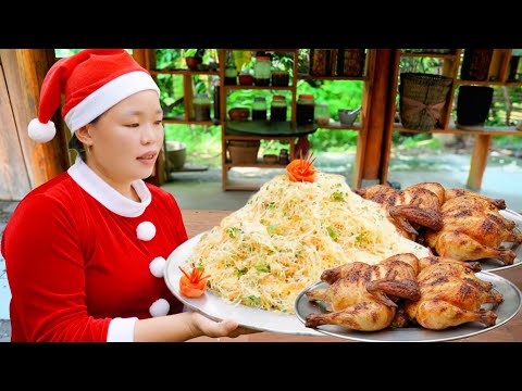 How To Prepare Papaya Salad and Whole Roasted Chicken For a Family Christmas Meal - Huong FramLife