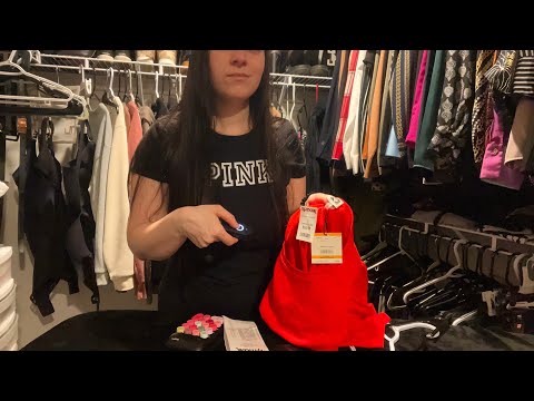 ASMR Clothing Store Checkout Role Play | Fabric Sounds, Receipt Crinkles, Scanning, Typing