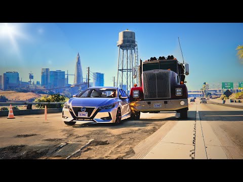 BeamNG Drive - Realistic Freeway Crashes #11