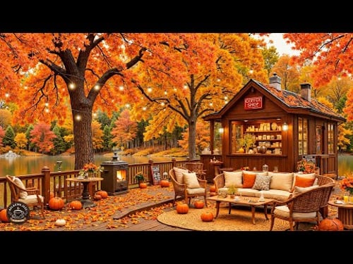 Relaxing Jazz Instrumental Music ๐ Cozy Autumn Porch Ambience with Smooth Piano Jazz Music to Study