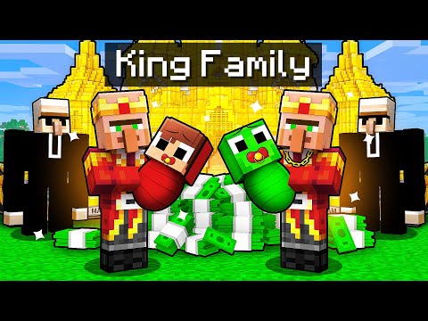 Mikey and JJ Were Adopted by KING Family in Minecraft (Maizen)