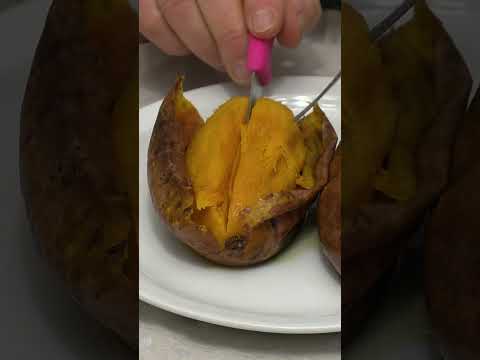 Slow roasted, baked sweet potato