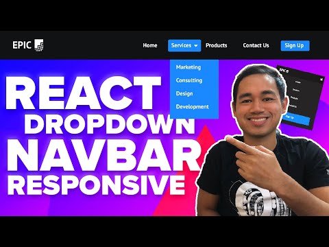 React Navbar Dropdown Menu Responsive Tutorial - Beginner React JS Project