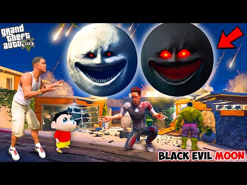 The Moon Wakes up & Ate Ironman in GTA 5 | Franklin And Shinchan