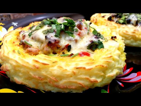 A spectacular HOT DISH for the HOLIDAY Table - Potato Nests with a DELICIOUS Juicy filling!