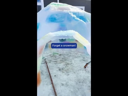 Rainbow Igloo Dazzles In The Snow