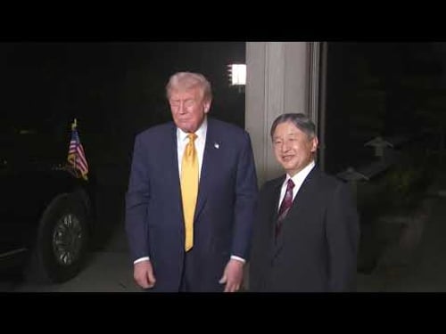 President Trump greeted by Japanese emperor Naruhito
