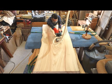100年使える無垢一枚板テーブルができるまでの全工程!職人魂に密着