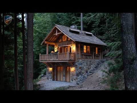 Building A Two-Story Wooden House Deep In The Forest – DIY Traditional Craftsmanship