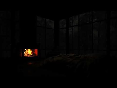 99% INSTANTLY FALL ASLEEP๐ด๐ฆDeep Mountain Rain & Fireplace Sounds at a Quite Cabin for Peaceful Night