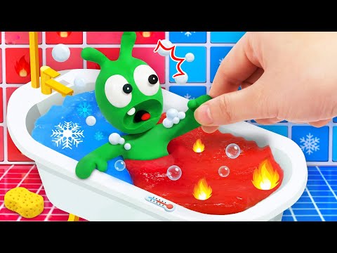 Pea Pea Explores the Hot and Cold Bathtub🔥❄ Funny Challenge for Kids!