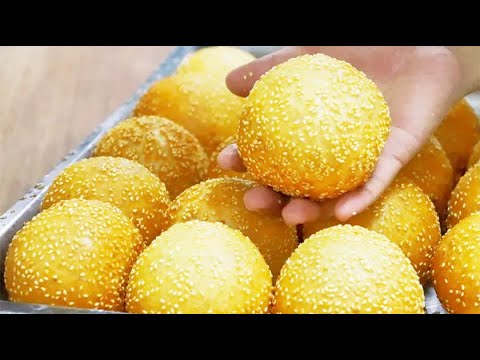 个个空心 个个酥脆的大麻团我来教你做,商用配比送给你【点心雪哥】