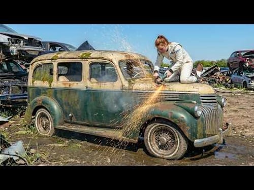 ASMR Car Restoration | 1941 Chevrolet Carryall Suburban | Full Showroom Rebuild (4K POV)