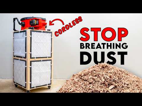 How To Build DIY Cordless Shop Air Filter & Stop Breathing DUST!