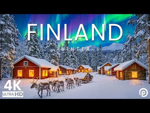 Finland in Winter 4K - Stunning Footage Finland, Scenic Relaxation Film with Calming Music